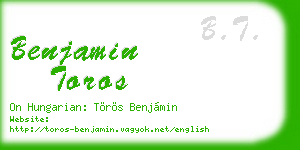 benjamin toros business card